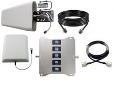 Усилитель репитер 2G/3G 4G LTE (800/900/1800/2100/2600МГц) до 300м² (комплект)